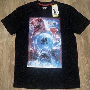 Universal Extraordinary Jaws, ET, Jurassic Park, Future Adult T Shirt Medium